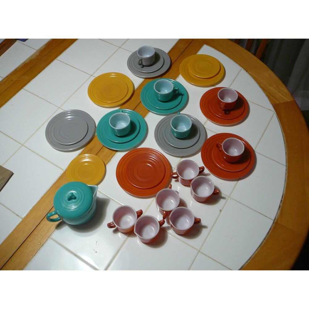 Vintage “Little Hostess” 34 pc tea set by Hazel Atlas discontinued in 1952